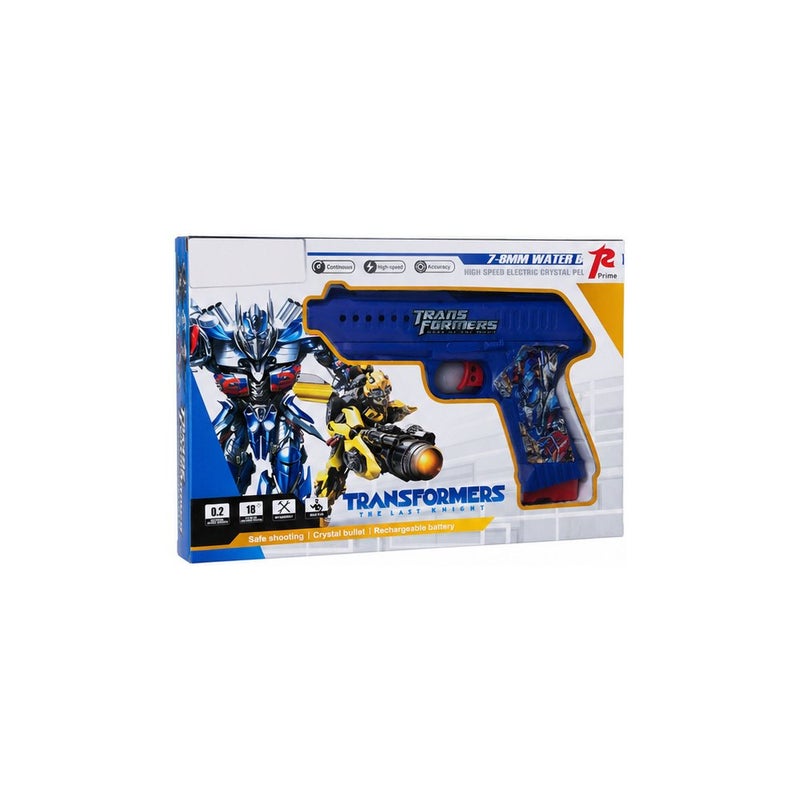 Transformers Water Blaster Toy Gun with Water Beads for Kids, Blue - Image 1