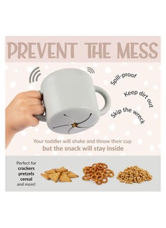 Excefore Silicone Snack Cup for Toddlers and Kids Sippy Cup Snack Containers with Double Handles Removable Lid for Toddler Baby Infants Training Cup for 6 Month+ for Milk Oatmeal Fruit Cookies (Gray)  - Image 3