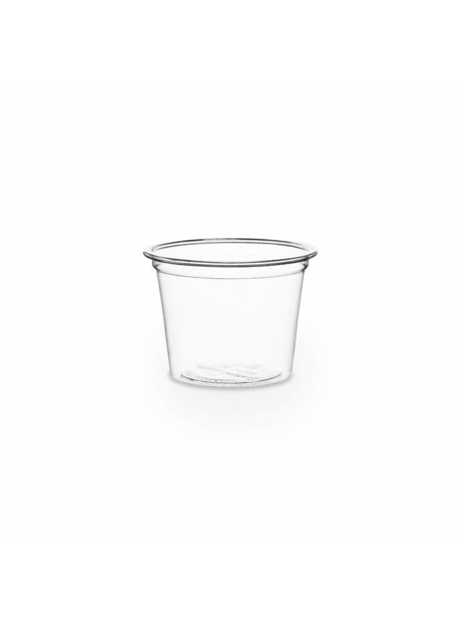 vegware Compostable Clear PLA Plastic 1oz Deli Containers, Case of 5000, Small Portion, Condiment Sauce Cup, Renewable Plant-Based Sample Cups, Lid Available, Disposable - Image 1