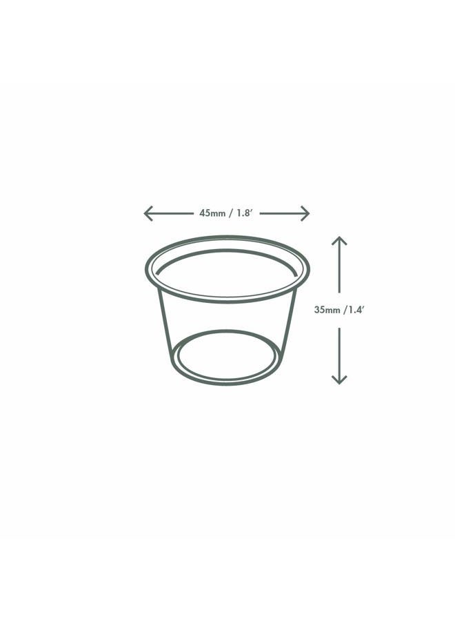 vegware Compostable Clear PLA Plastic 1oz Deli Containers, Case of 5000, Small Portion, Condiment Sauce Cup, Renewable Plant-Based Sample Cups, Lid Available, Disposable - Image 4