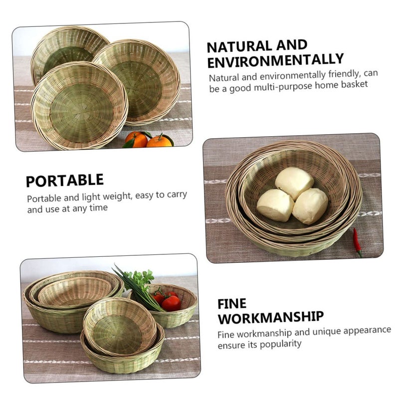 Handmade Storage Basket Woven Vegetable Washing Sieve For Home Multi Purpose Use - Image 5