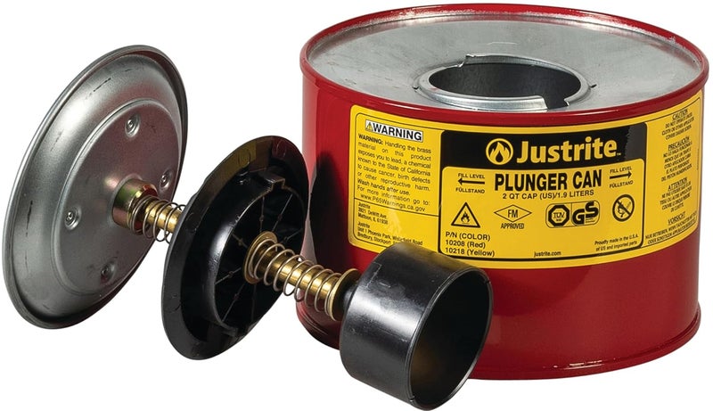 Justrite Plunger Can, 1/2 Gallon Capacity, Galvanized Steel Construction - Image 5