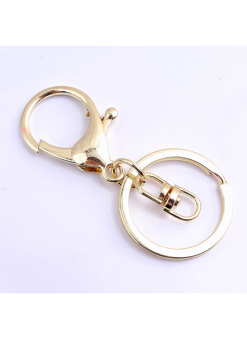 Generic New Metal Keychain DIY Kit - Lobster Clasp Charms D sub-Buckle (4-section chain) 