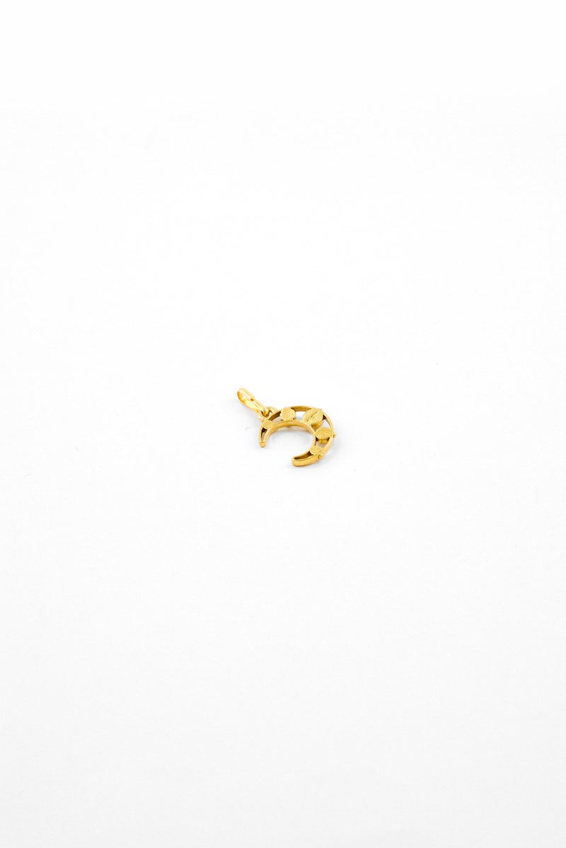 ALEX AND ANI Crescent Moon With Pearls Charm, Gold  - Image 3