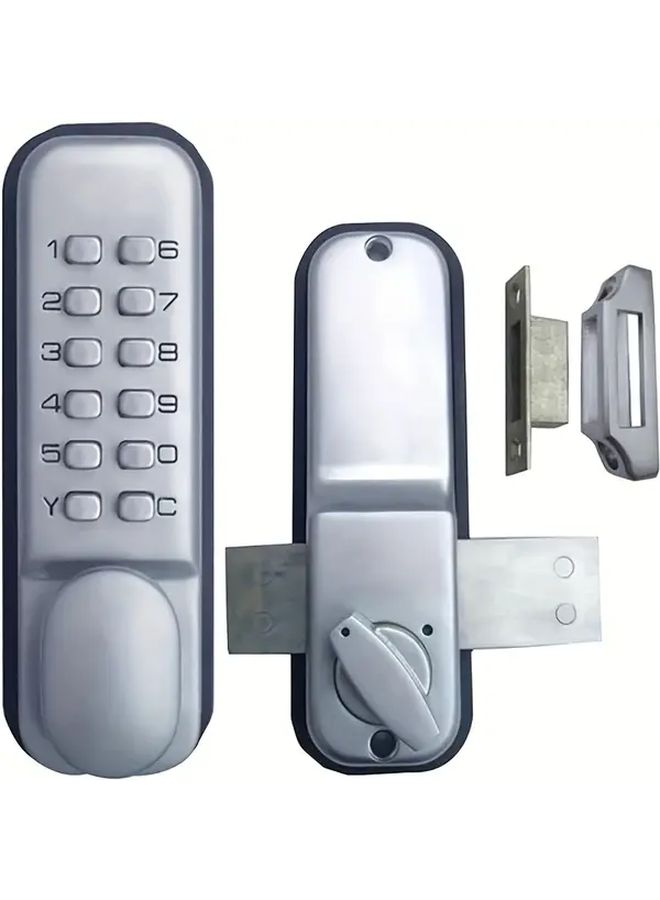 Heavy Duty Mechanical Combination Lock With 4 Digit Code Keyless Entry Safe Lock For Home Office Gym School Commercial Doors Easy Dial Metal Construction Compact Sturdy Design With Numbered Dials And Lever Mechanism Secure Locking Smart Cable Lock For Door Guard 1pc - Image 1