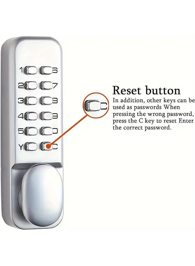 Heavy Duty Mechanical Combination Lock With 4 Digit Code Keyless Entry Safe Lock For Home Office Gym School Commercial Doors Easy Dial Metal Construction Compact Sturdy Design With Numbered Dials And Lever Mechanism Secure Locking Smart Cable Lock For Door Guard 1pc - Image 5