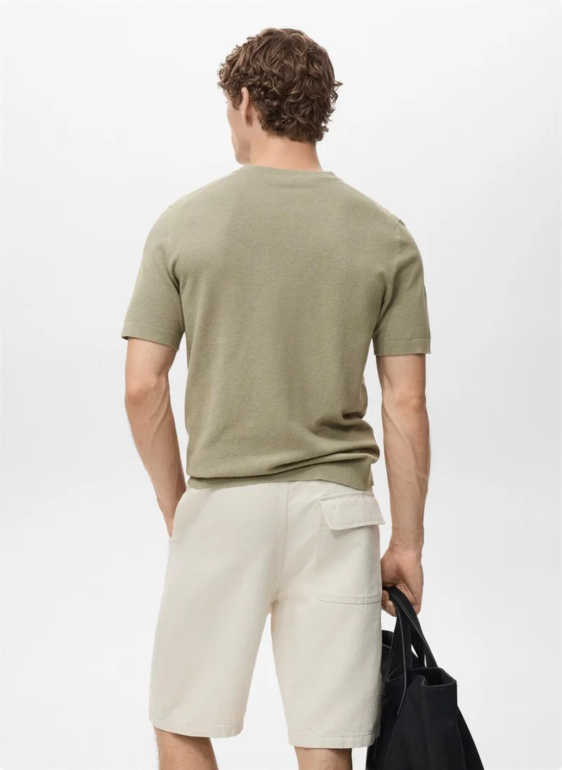 مانجو مان Cotton fine-knit t-shirt