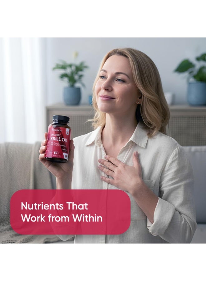 WeightWorld Antarctic Krill Oil Capsules - 1200mg - 3 Months Supply - 180 Red Krill Oil Softgels - Omega 3 Fatty Acids Supplements - Providing Astaxanthin, Marine Phospholipids, EPA, DHA & Choline - Image 3