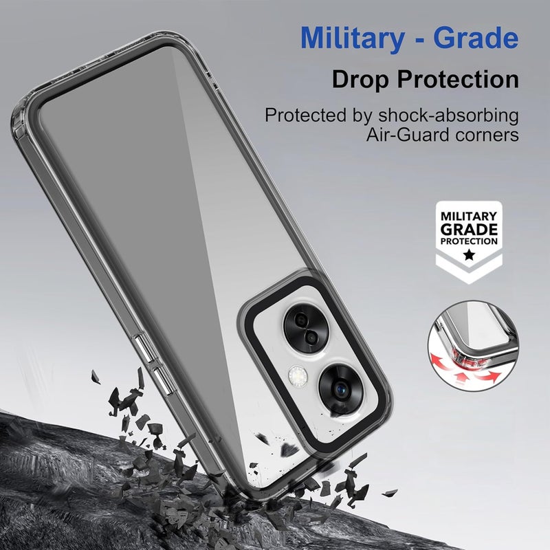 ZAPCASE غطاء خلفي لهاتف OnePlus Nord CE 3 Lite 5G | متوافق مع غطاء خلفي لهاتف OnePlus Nord CE 3 Lite 5G | غطاء مع حماية للكاميرا | (TPU + PC | أسود شفاف) - Image 3