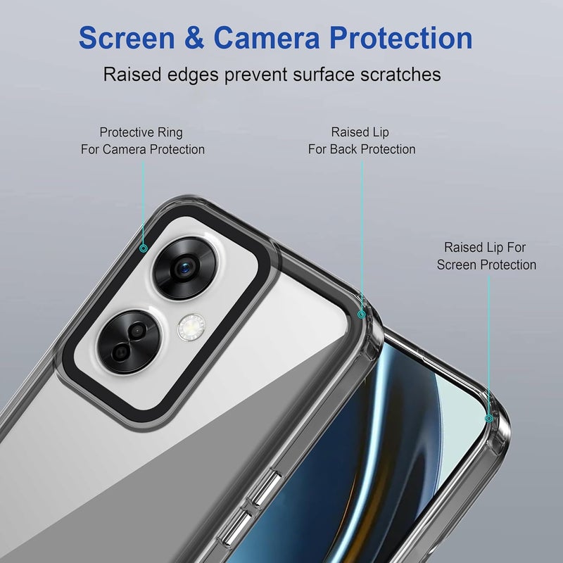 ZAPCASE غطاء خلفي لهاتف OnePlus Nord CE 3 Lite 5G | متوافق مع غطاء خلفي لهاتف OnePlus Nord CE 3 Lite 5G | غطاء مع حماية للكاميرا | (TPU + PC | أسود شفاف) - Image 4