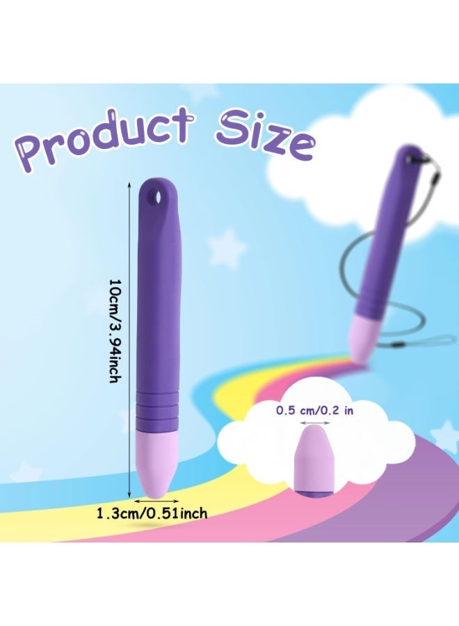 Friendly Stylus Pen for Touch Screens, Capacitive Stylus Pen with Tether,Tablet Stylus Pen Children's Crayon Stylus Pen for Touch Screen Devices Smartphones Tablets (Purple) - Image 2