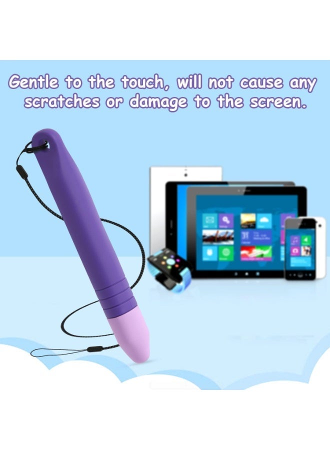 Friendly Stylus Pen for Touch Screens, Capacitive Stylus Pen with Tether,Tablet Stylus Pen Children's Crayon Stylus Pen for Touch Screen Devices Smartphones Tablets (Purple) - Image 3