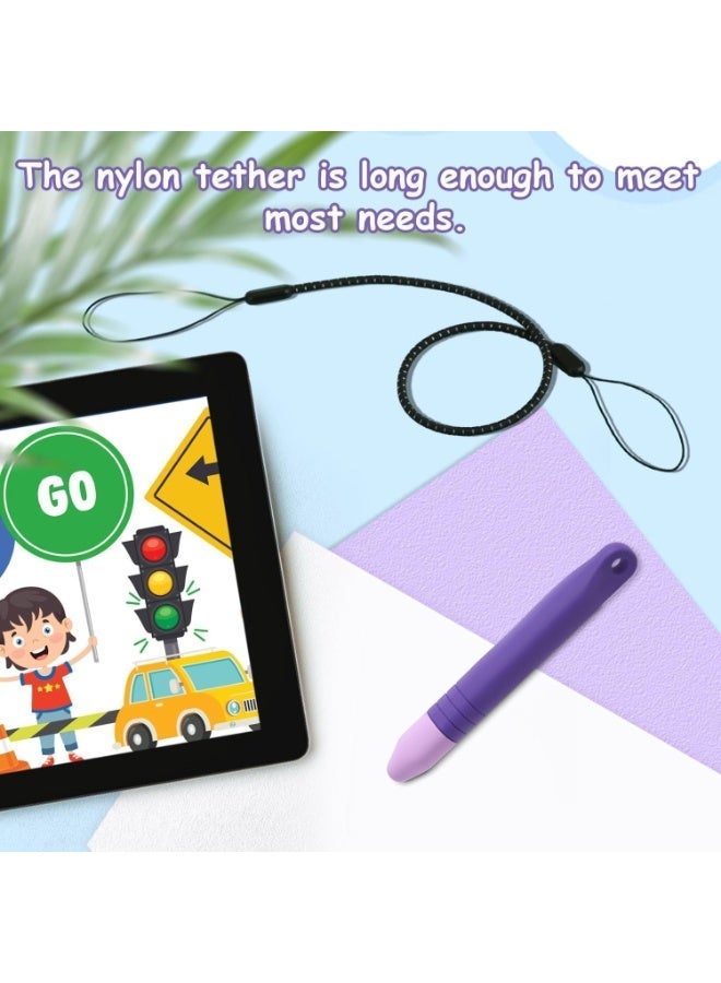 Friendly Stylus Pen for Touch Screens, Capacitive Stylus Pen with Tether,Tablet Stylus Pen Children's Crayon Stylus Pen for Touch Screen Devices Smartphones Tablets (Purple) - Image 5