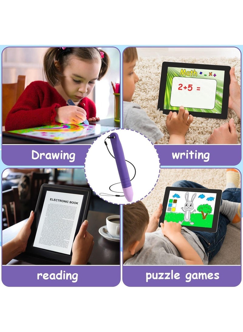 Friendly Stylus Pen for Touch Screens, Capacitive Stylus Pen with Tether,Tablet Stylus Pen Children's Crayon Stylus Pen for Touch Screen Devices Smartphones Tablets (Purple) - Image 4