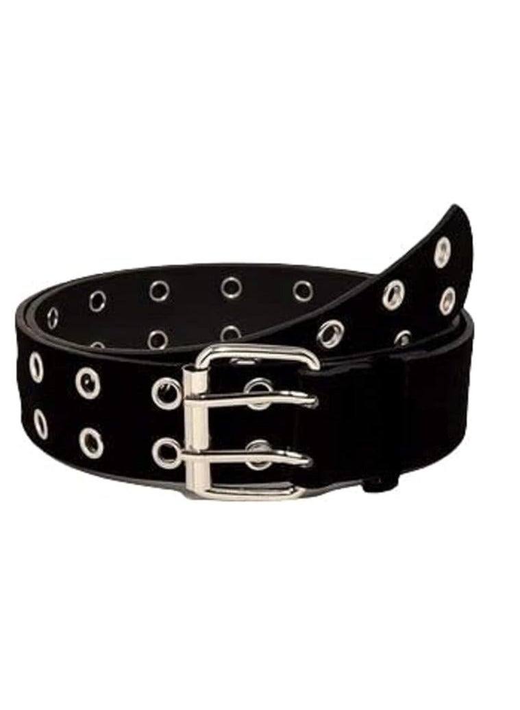 Women's belt with perforated design and metal buckle