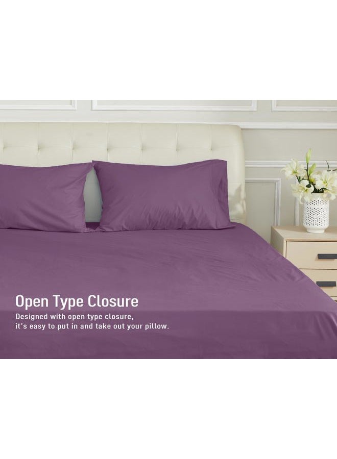 Sunflower Queen Pillowcases Set of 2, 100% Cotton Queen Size Pillow Cases 2, 20×30 inches Dark Purple, Soft and Breathable - Image 4