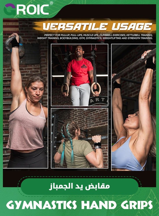 GROIC 1 Pair 3 Hole Carbon Hand Grips for Home Workouts Like Pull-ups, Weightlifting, WODs with Wrist Straps, Comfort and Support, Hand Protection from Rips and Blisters for Men and Women  - Image 5