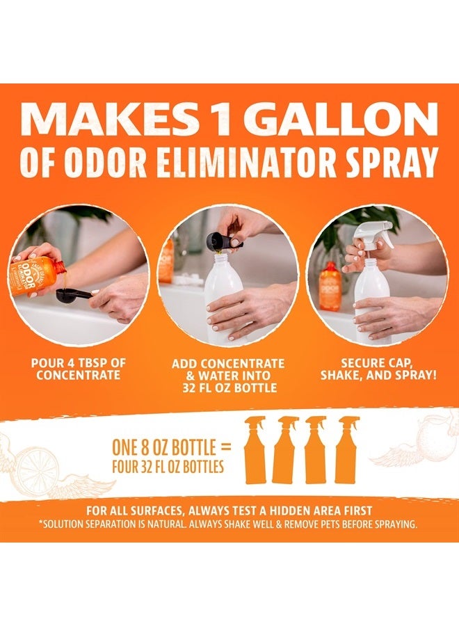 Angry Orange Pet Odor Eliminator for Home - 8oz Dog and Cat Pee Smell Remover for Carpet, Grass, Tile and Furniture - Citrus Concentrate, Makes 128oz of Liquid - Image 2