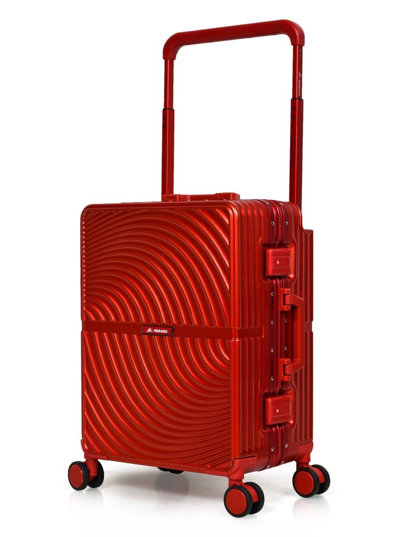 مورانو شنطة سفر مورانو العصرية بإطار من الألمنيوم خفيفة الوزن من مادة البولي كاربونيت الصلبة باربع بعجلات دوارة مع قفل مدمج من TSA (أحمر) مقاسات طول 35 سم*عرض 24 سم*إرتفاع 55 سم - Image 1