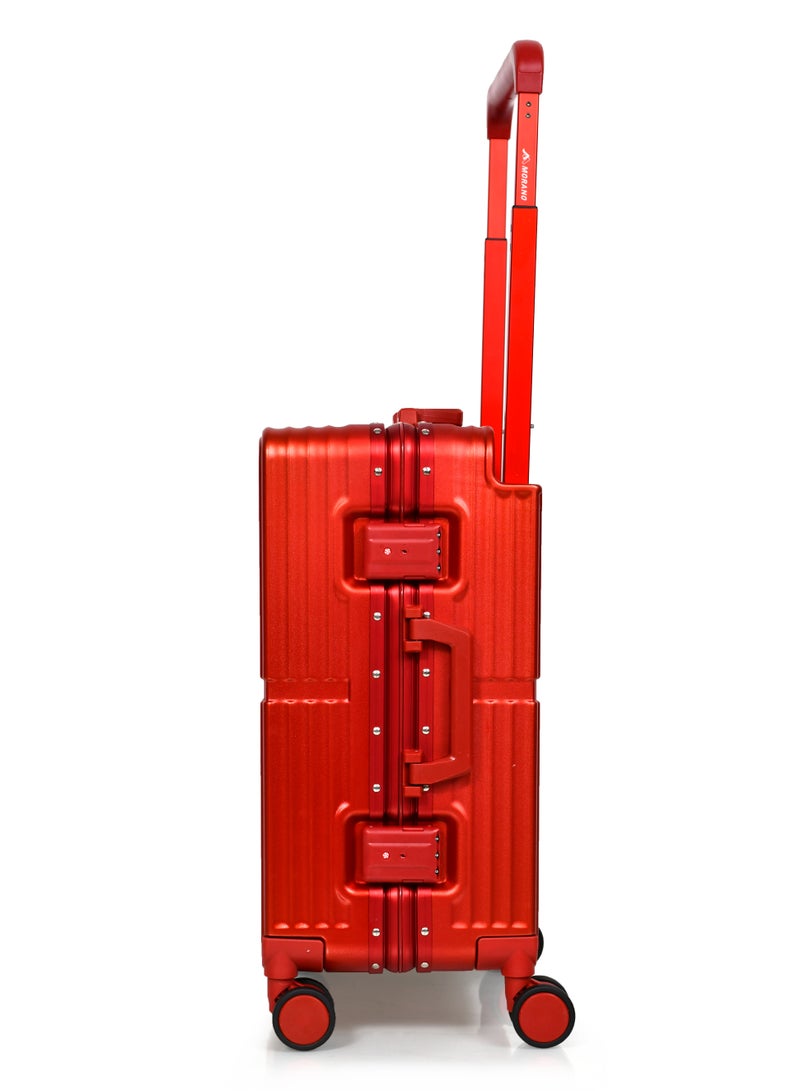 مورانو شنطة سفر مورانو العصرية بإطار من الألمنيوم خفيفة الوزن من مادة البولي كاربونيت الصلبة باربع بعجلات دوارة مع قفل مدمج من TSA (أحمر) مقاسات طول 35 سم*عرض 24 سم*إرتفاع 55 سم - Image 3