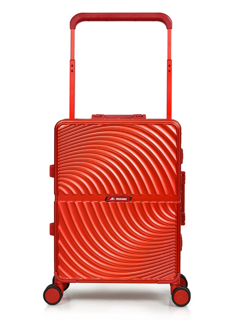 مورانو شنطة سفر مورانو العصرية بإطار من الألمنيوم خفيفة الوزن من مادة البولي كاربونيت الصلبة باربع بعجلات دوارة مع قفل مدمج من TSA (أحمر) مقاسات طول 35 سم*عرض 24 سم*إرتفاع 55 سم - Image 2