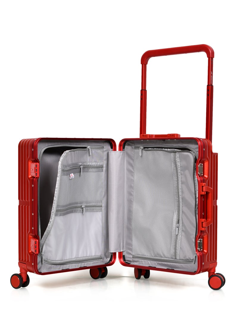 مورانو شنطة سفر مورانو العصرية بإطار من الألمنيوم خفيفة الوزن من مادة البولي كاربونيت الصلبة باربع بعجلات دوارة مع قفل مدمج من TSA (أحمر) مقاسات طول 35 سم*عرض 24 سم*إرتفاع 55 سم - Image 5