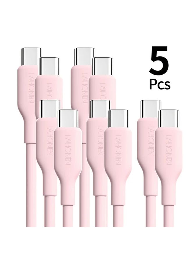 5pcs 60W USB C Fast Charging Cables Purple 3.3ft for iPhone Samsung Pixel MacBook - Image 1
