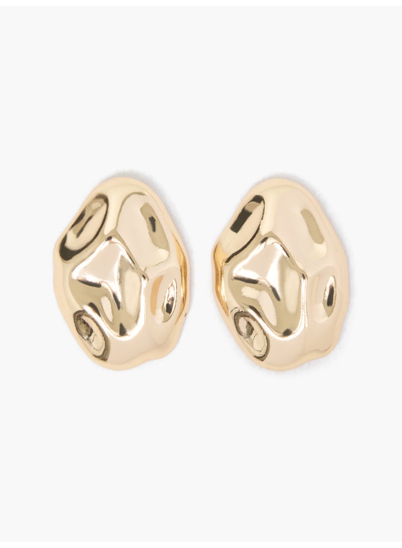 French Connection UK Molten Pebble Stud Earrings - Image 2
