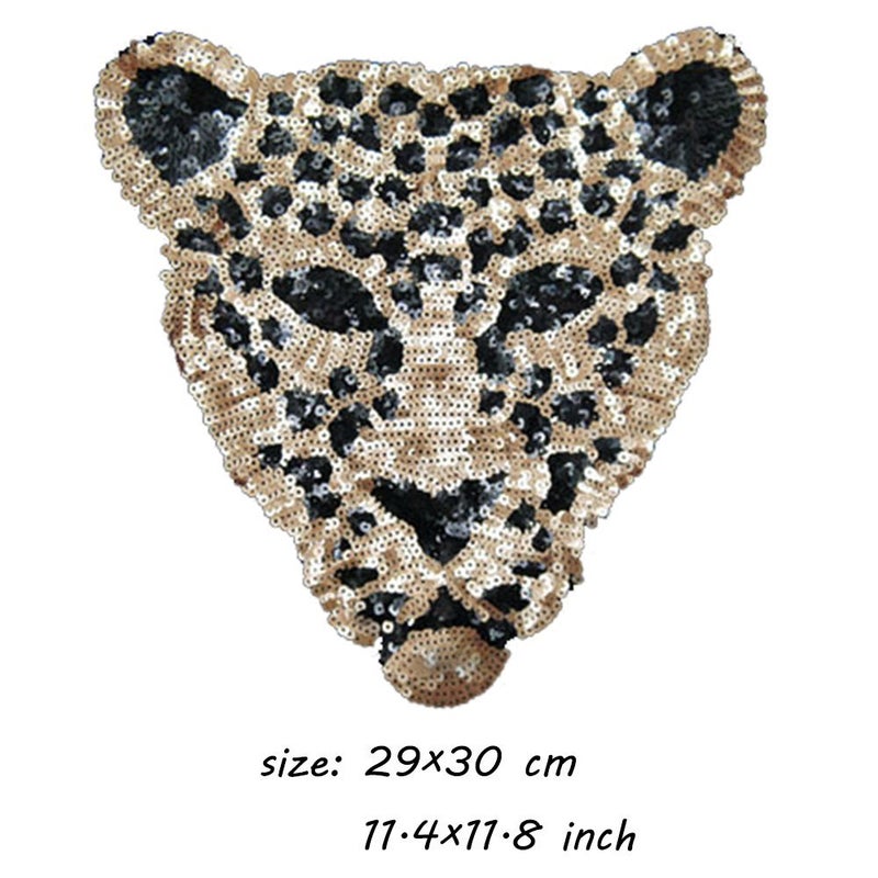 ARTEM Sequins Leopard Head Patch Sew on Patch Rope Embroidered Sequins Pattern Cloth Stickers for Decoration Clothing 1 Pcs - Image 2