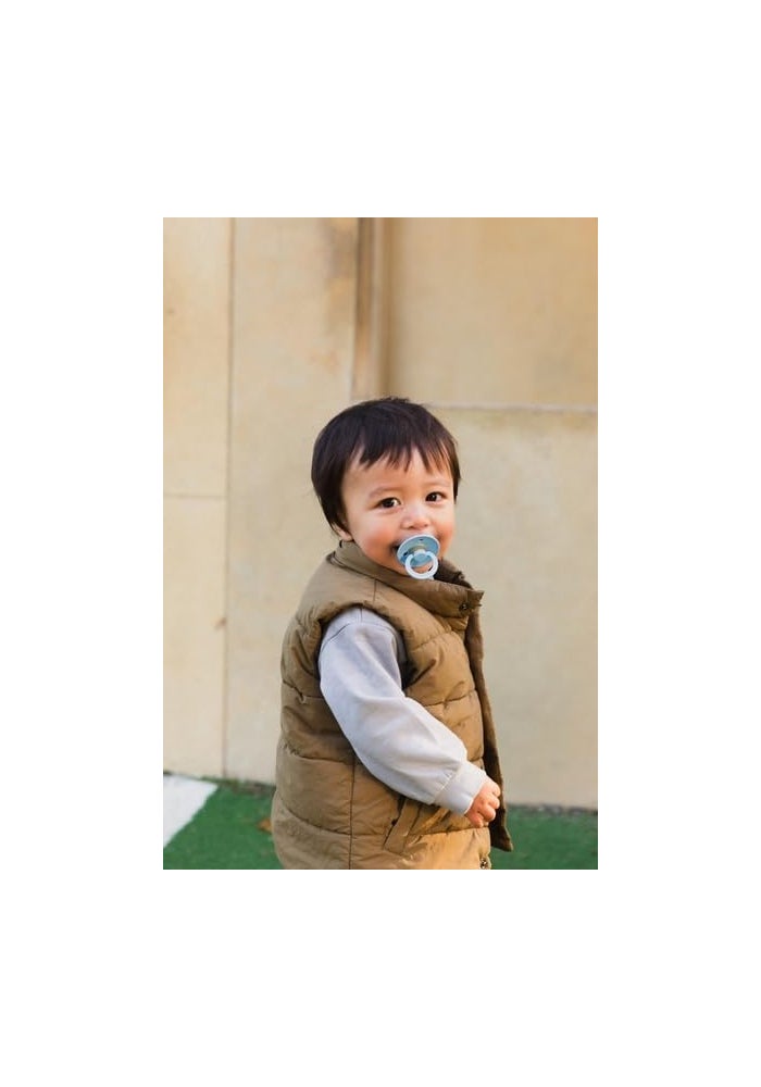 BIBS Colour Pacifier 2-Pack, BPA Free Dummy Binky, Round . Natural Rubber Latex, Made in Denmark, Size 1 (0-6 Months), Pale Butter/Petal - Image 5