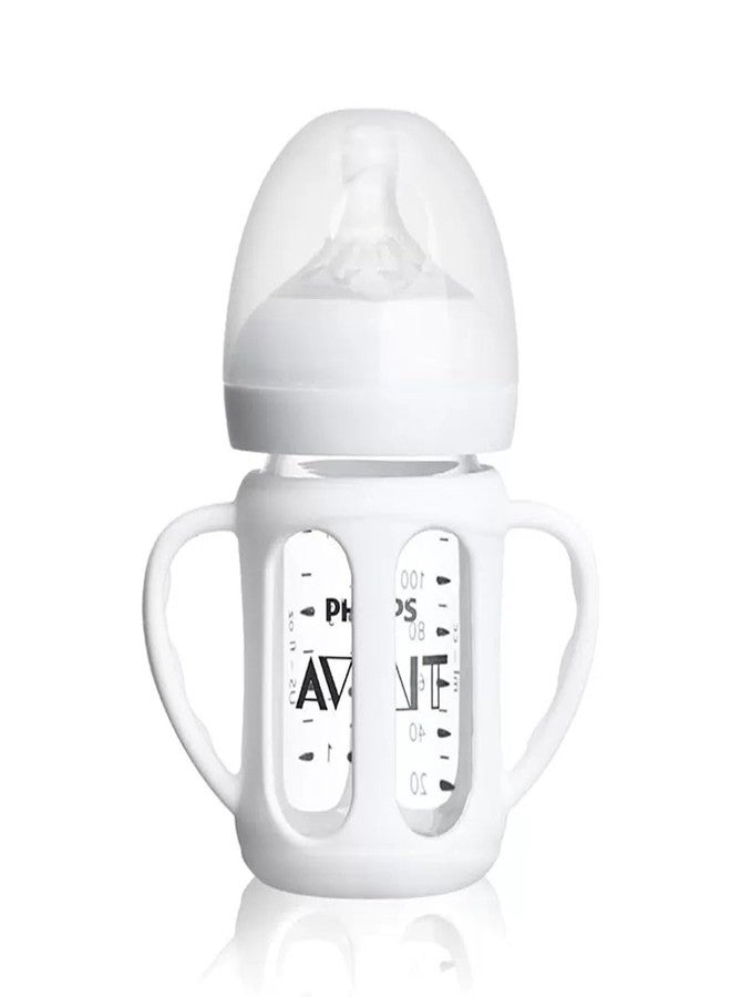 ROMIRUS 2 Pack Silicone Sleeves for Philips Avent Glass Natural Baby Bottles 4oz and 8oz, Anti Breakage Baby Bottle Holder with Handle, Feeding Bottle Handle (White) - Image 2
