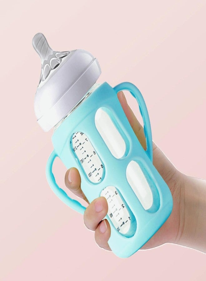 ROMIRUS 2 Pack Silicone Sleeves for Philips Avent Glass Natural Baby Bottles 4oz and 8oz, Anti Breakage Baby Bottle Holder with Handle, Feeding Bottle Handle (White) - Image 4