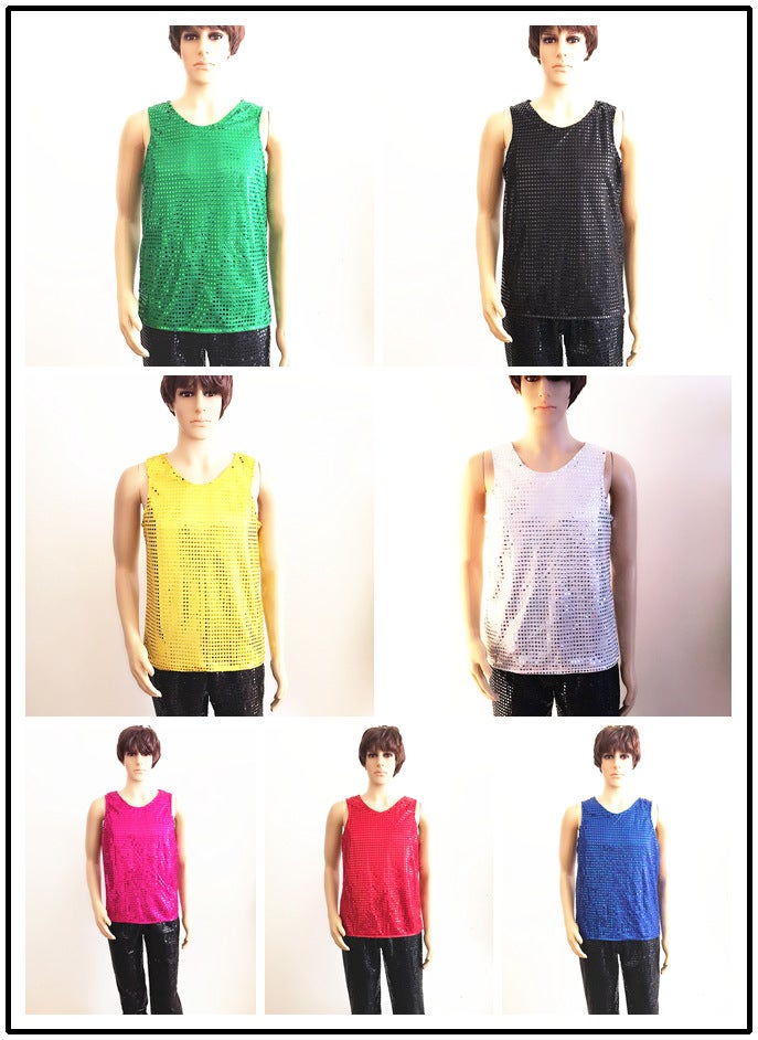 Korean Style Stage Dancing Men'S And Women'S Sequin Vest Patch Sleeveless Performance Suit Stretch Fabric Performance Suit - Image 2