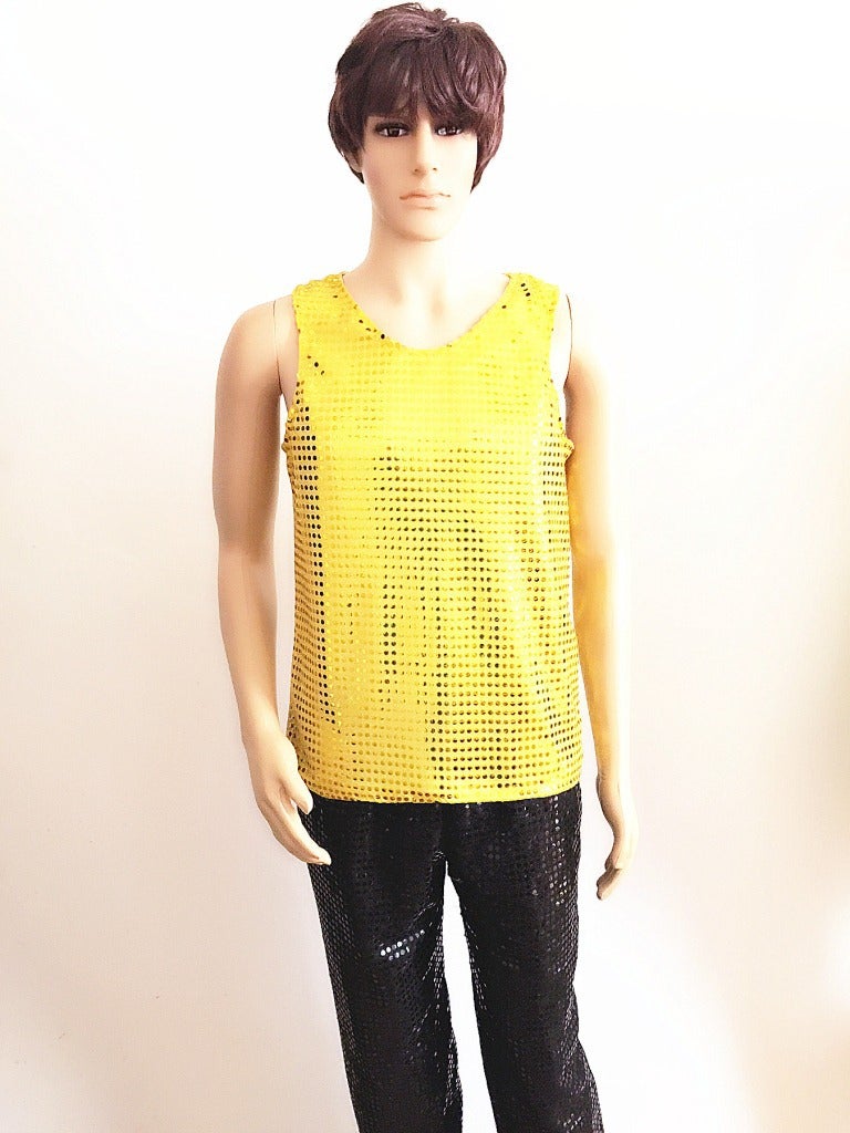 Korean Style Stage Dancing Men'S And Women'S Sequin Vest Patch Sleeveless Performance Suit Stretch Fabric Performance Suit - Image 3