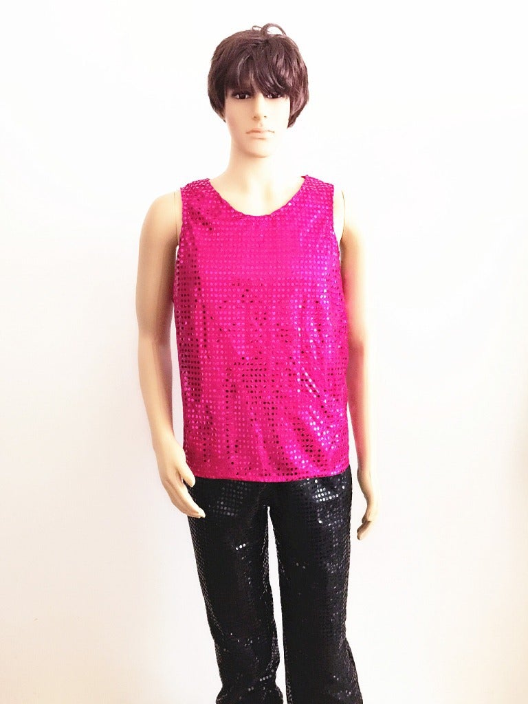 Korean Style Stage Dancing Men'S And Women'S Sequin Vest Patch Sleeveless Performance Suit Stretch Fabric Performance Suit - Image 5