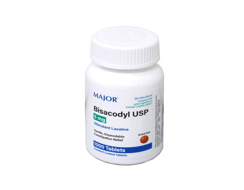 MAJOR BISACODYL STIM LAXATIVE EC BISACODYL5 MG Orange 1000 TABLETS UPC 309047927807 by Major Pharmaceuticals