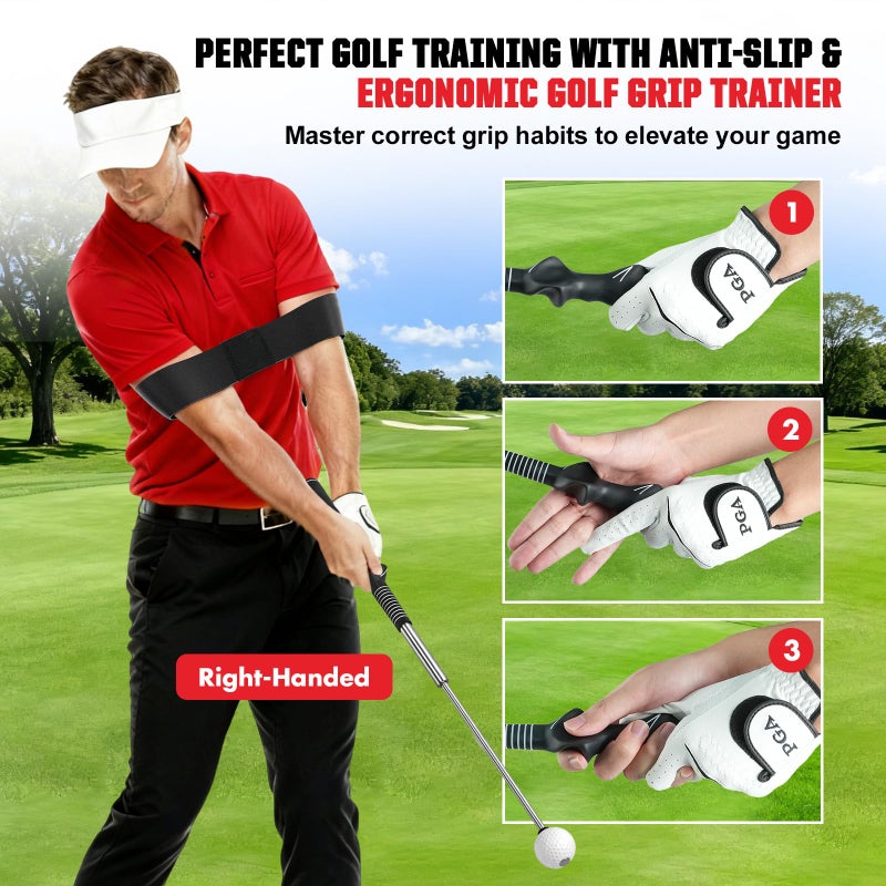 VYYOKMU Tempo Stick Golf for Right Hand, Retractable Golf Swing Training Aid with Arm Band, Telescopic Club Indoor & Outdoor Practice Warm-Up Golf Swing Trainer for Golfer Beginner Men Woman Golf Gift - Image 4