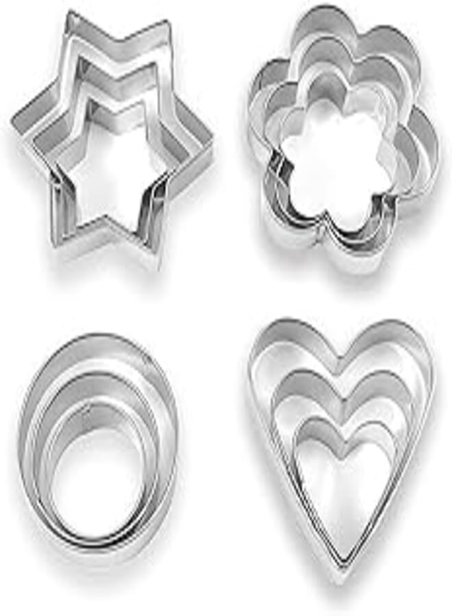 SYGA 12 Pieces Cookie Cutter Stainless Steel Cookie Cutter with Different Shape