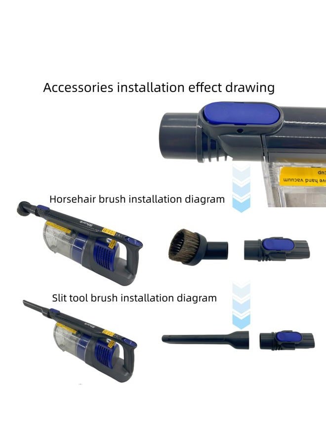 QINAN IX141 Vacuum Replacement Parts Are Compatible With Shark Pet Cordless Stick Vacuum IX141 IZ462H IZ483H IZ363HT IZ361H IZ163H IZ362H Crevice Tool Horse Hair Brush Attachment - Image 5