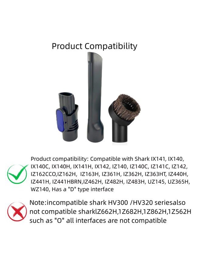 QINAN IX141 Vacuum Replacement Parts Are Compatible With Shark Pet Cordless Stick Vacuum IX141 IZ462H IZ483H IZ363HT IZ361H IZ163H IZ362H Crevice Tool Horse Hair Brush Attachment - Image 3