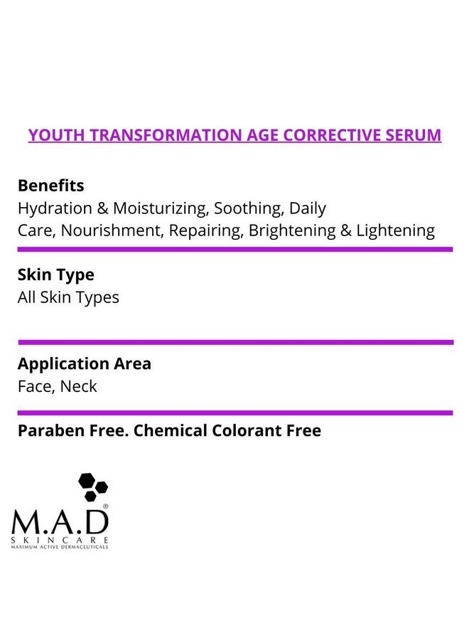 M.A.D Skincare M.A.D Skincare Anti-Aging Youth Transformation Age Corrective Serum 1 oz.  - Image 2