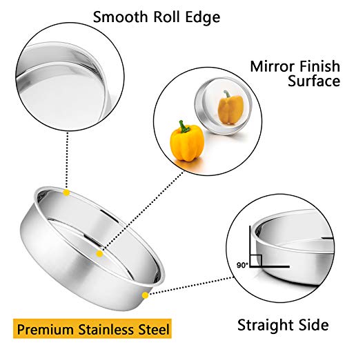P&P CHEF طقم قوالب كعك P&P CHEF للخبز، 4" + 6" + 8" + 9.5" 4 قطع من قوالب الكعك الدائرية المصنوعة من الفولاذ المقاوم للصدأ، آمنة للاستخدام في الفرن/الوعاء/غسالة الصحون، مجموعة من أحجام مختلفة، مانعة للتسرب وسهلة التنظيف - Image 3