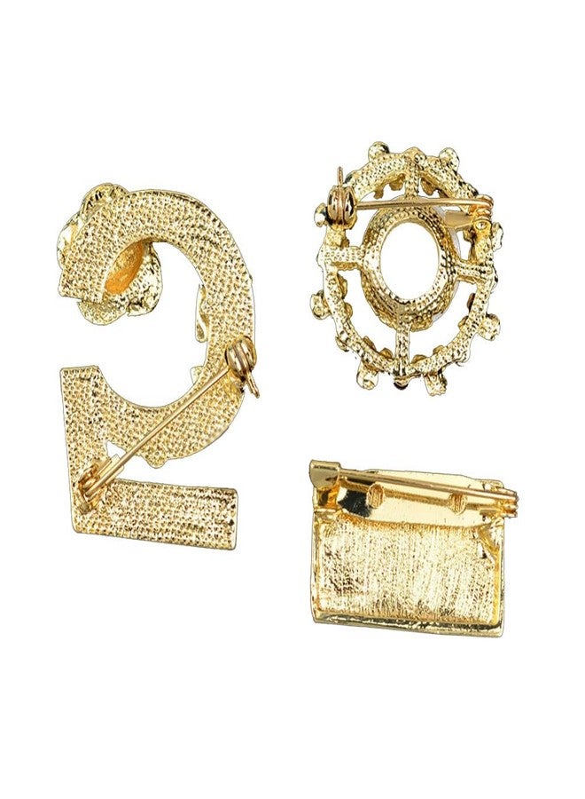 Glamtune Celebrity Designer Inspired Gift Set Wedding Party Jewelry Lucky Number Five Flower Brooch Pin - Image 3