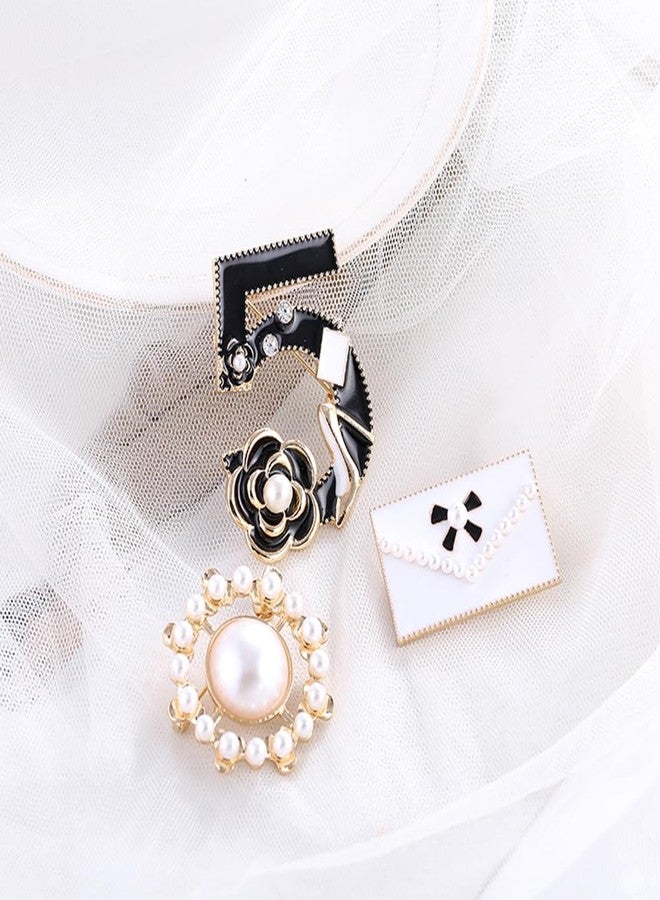 Glamtune Celebrity Designer Inspired Gift Set Wedding Party Jewelry Lucky Number Five Flower Brooch Pin - Image 5