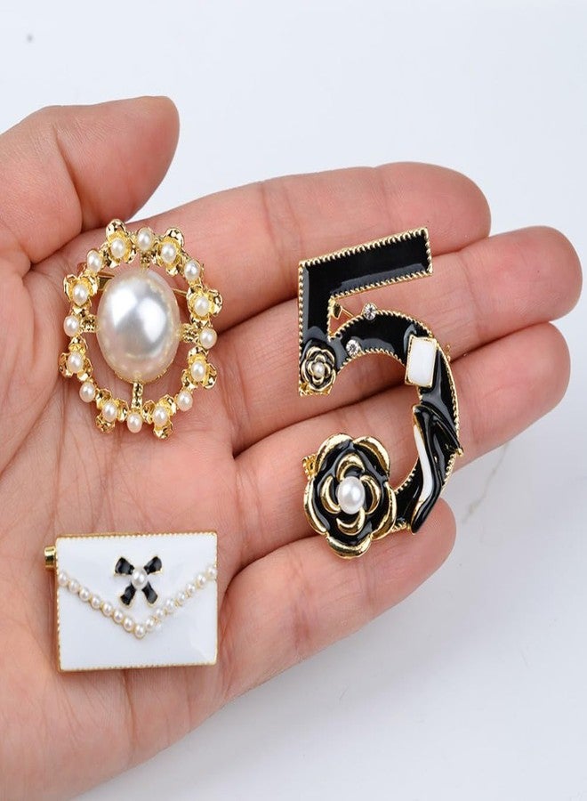 Glamtune Celebrity Designer Inspired Gift Set Wedding Party Jewelry Lucky Number Five Flower Brooch Pin - Image 4