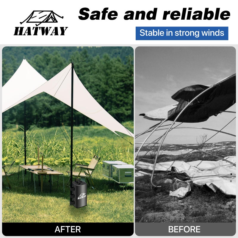 Hatway Canopy Water Weight Bag,88 LBS Water Tent Weights Set of 4 Leg Weights for Pop Up Canopy,Gazebo,Canopies,Tent-4 * 10L-Black - Image 5