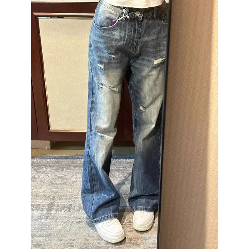 Unisex Classic Denim Jeans Loose Fit Daily Outdoor Wear - Image 2