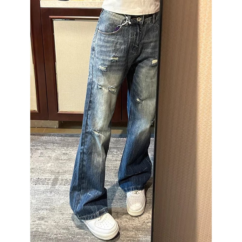 Unisex Classic Denim Jeans Loose Fit Daily Outdoor Wear - Image 4