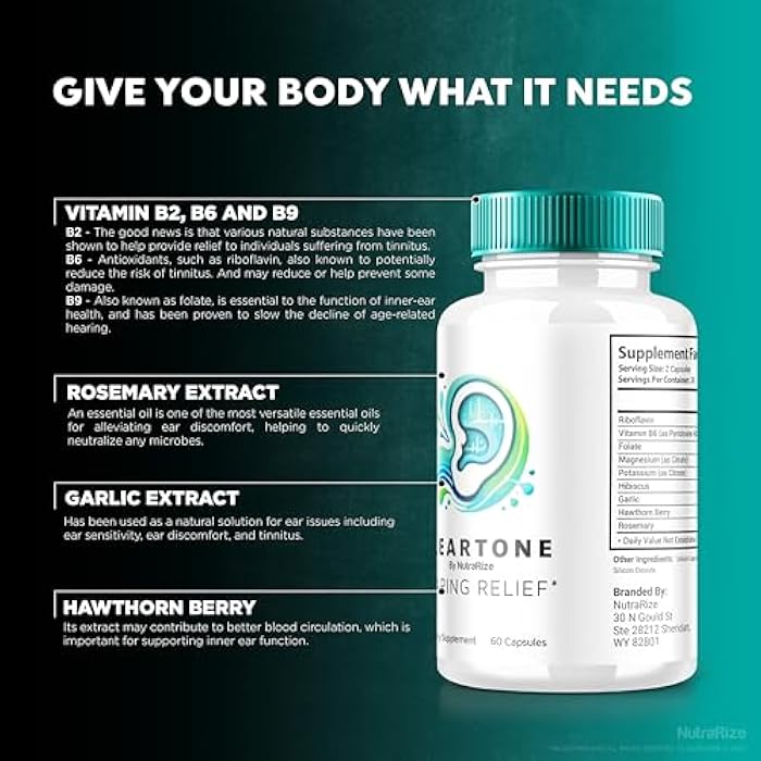 NutraRize ClearTone Tinnitus, Clear Tone Pills for Hearing, ClearTone Pills Supplement for Overall Ear Health, Official Auditory Support Capsules, ClearTones Review (60 Capsules) - Image 5