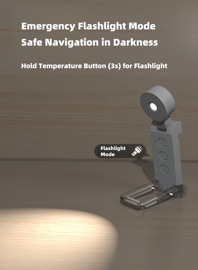 LAYRA USB Rechargeable Mini Clip Reading Light 6 Brightness Dimmable LED Book Light Portable Folding Flashlight 2in1 Illumination Black - Image 2